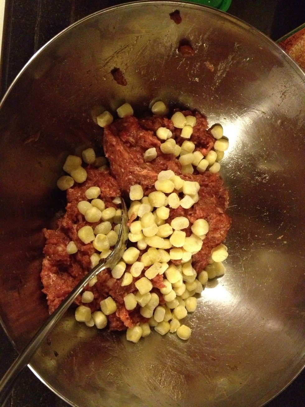 Add frozen white corn and mix well.