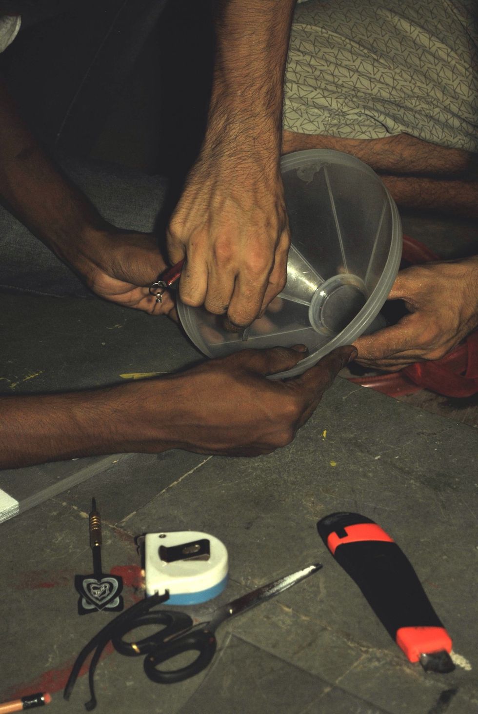 Add funnel to the wood