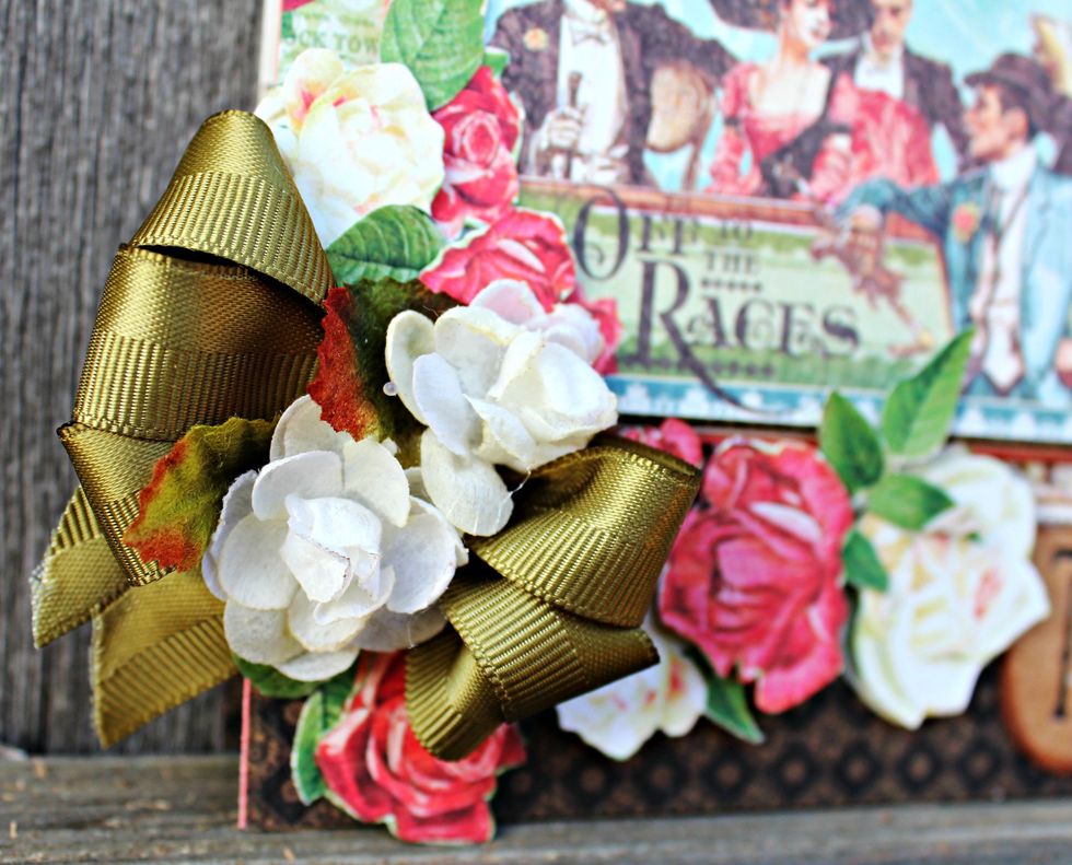 Add fussy cut flowers to front of card with 3 Foam Dots and Botanica Minis using the DODZ.