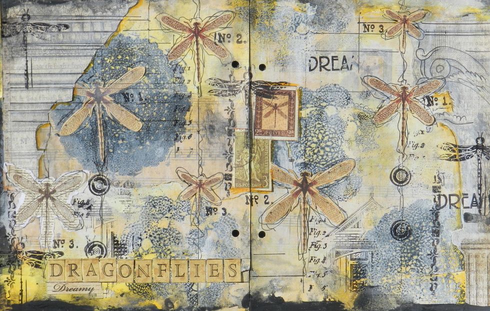 Add G45 Artisan stamps and G45 stickers for the title.