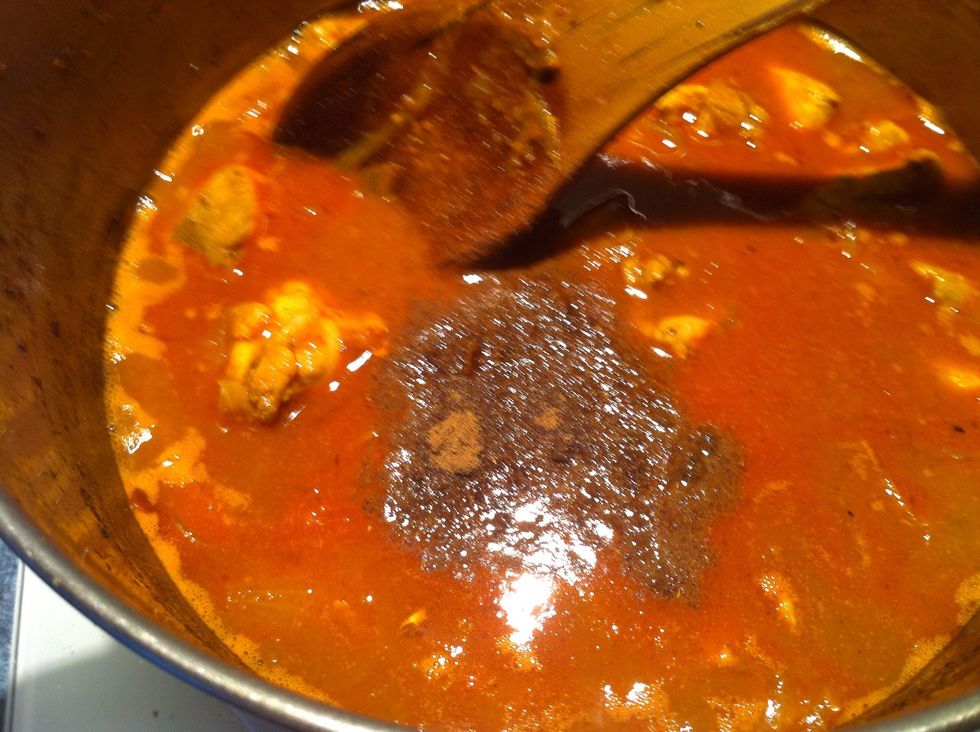 Add garam masala powder and cook through