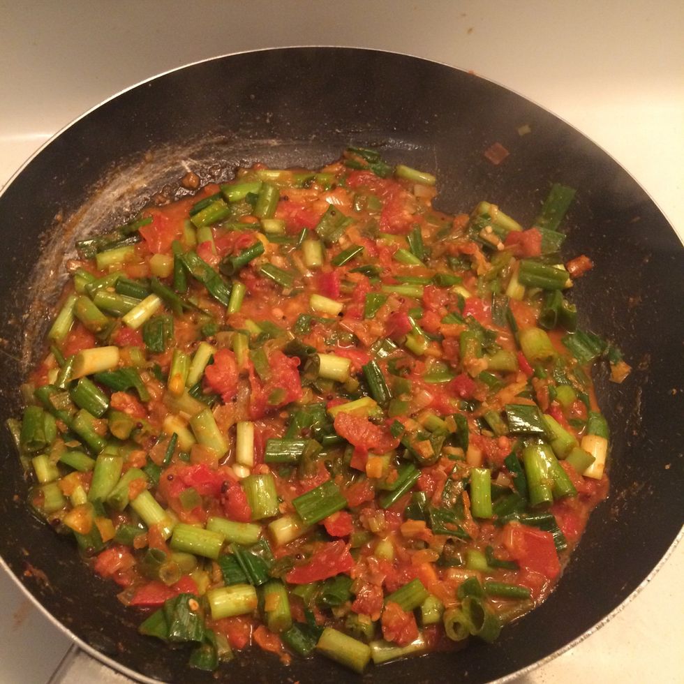 Add Garam masala until smell gone Add water (1cup) depends on quantity and wait until it cooked