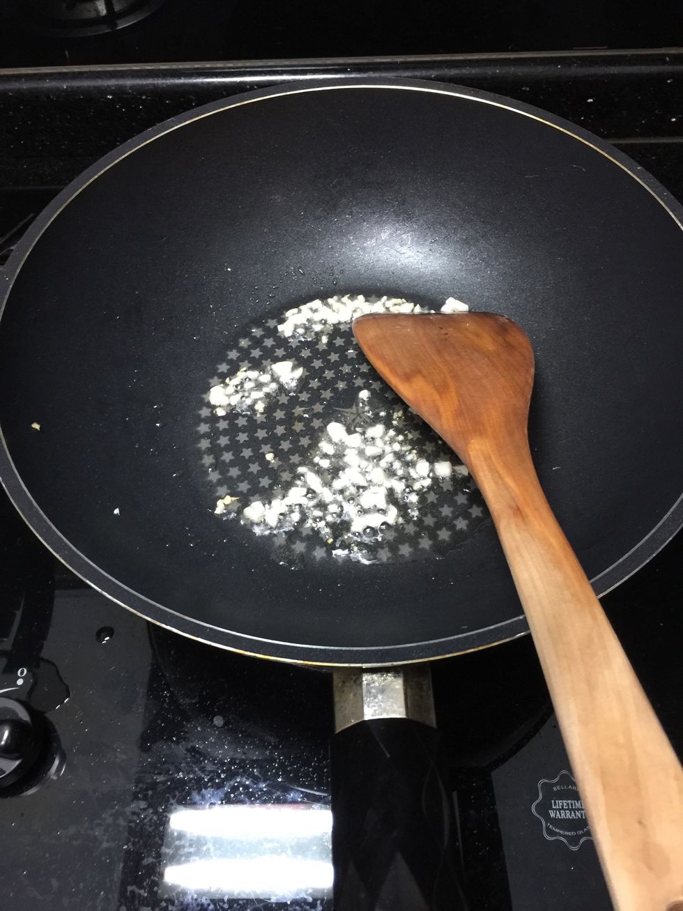 Add garlic and stir fry until fragrance.