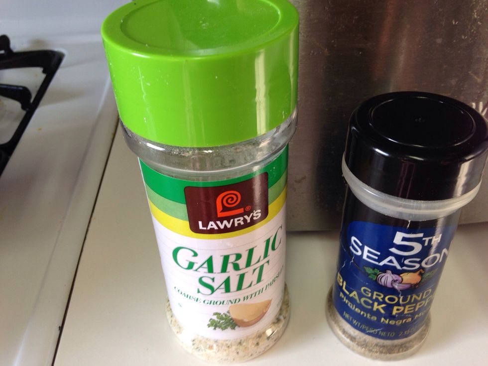 Add garlic salt and black pepper to taste
