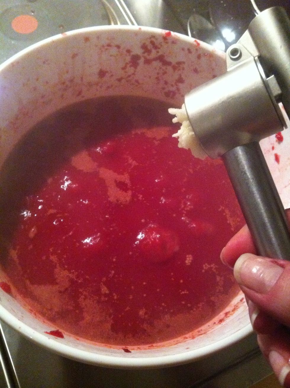 Add garlic, salt, pepper, thyme and balsamic oil.
