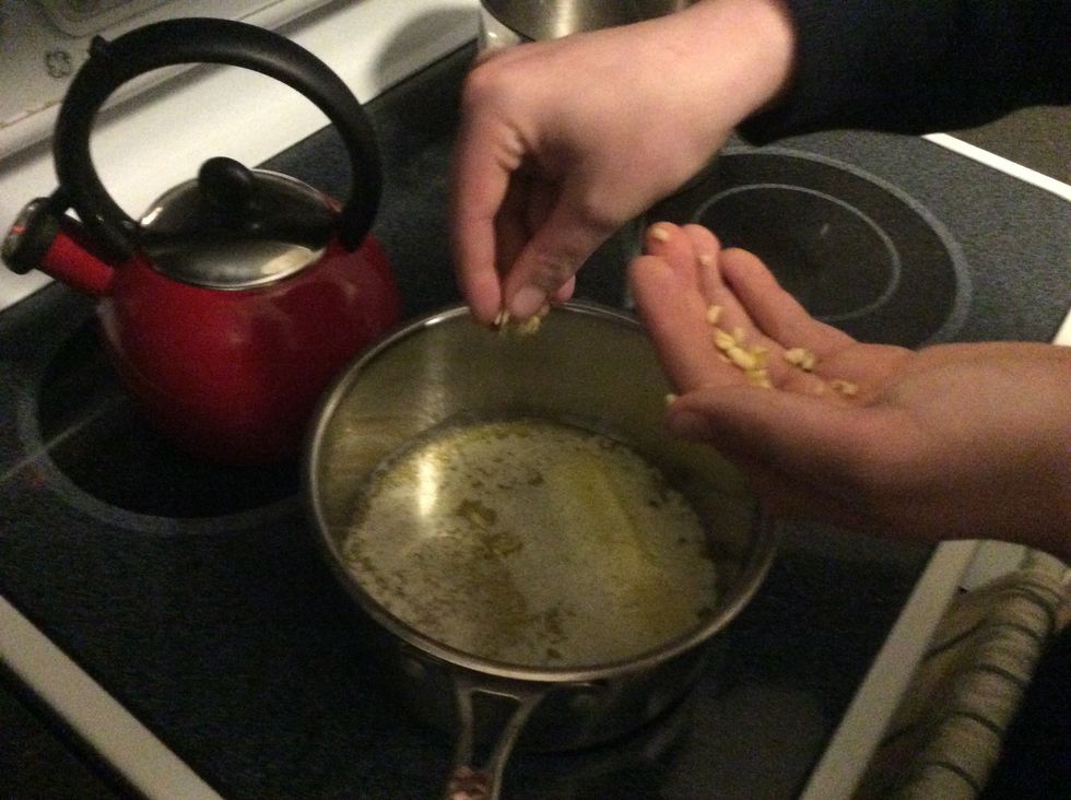 Add garlic to melted butter