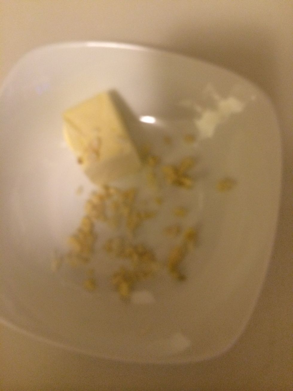 Add garlic to soften butter