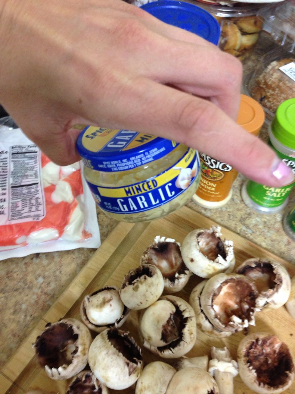 Add garlic to the bits.