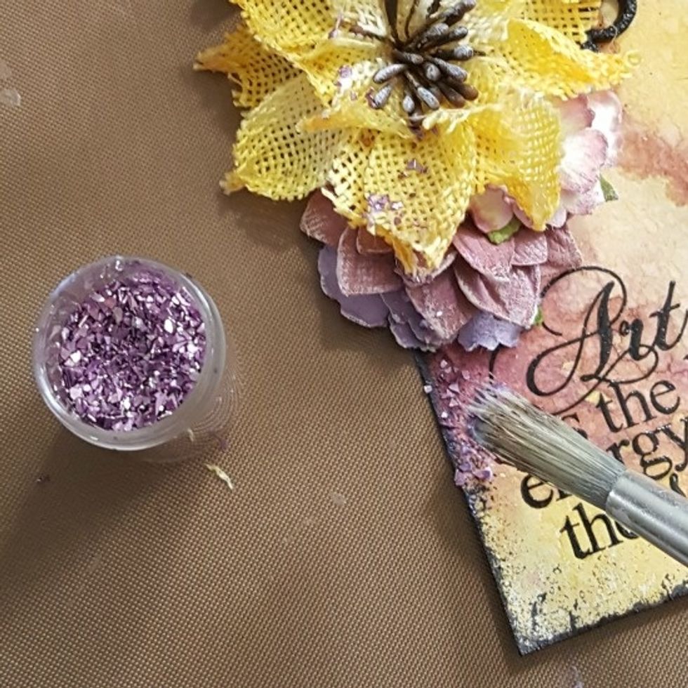 add glass glitter in purple and black (not shown here)