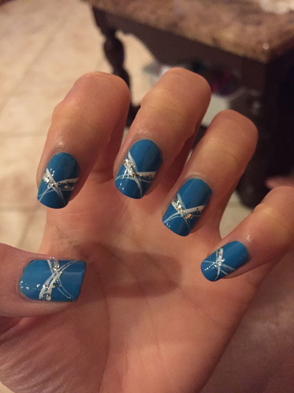 Add glitter between the gaps