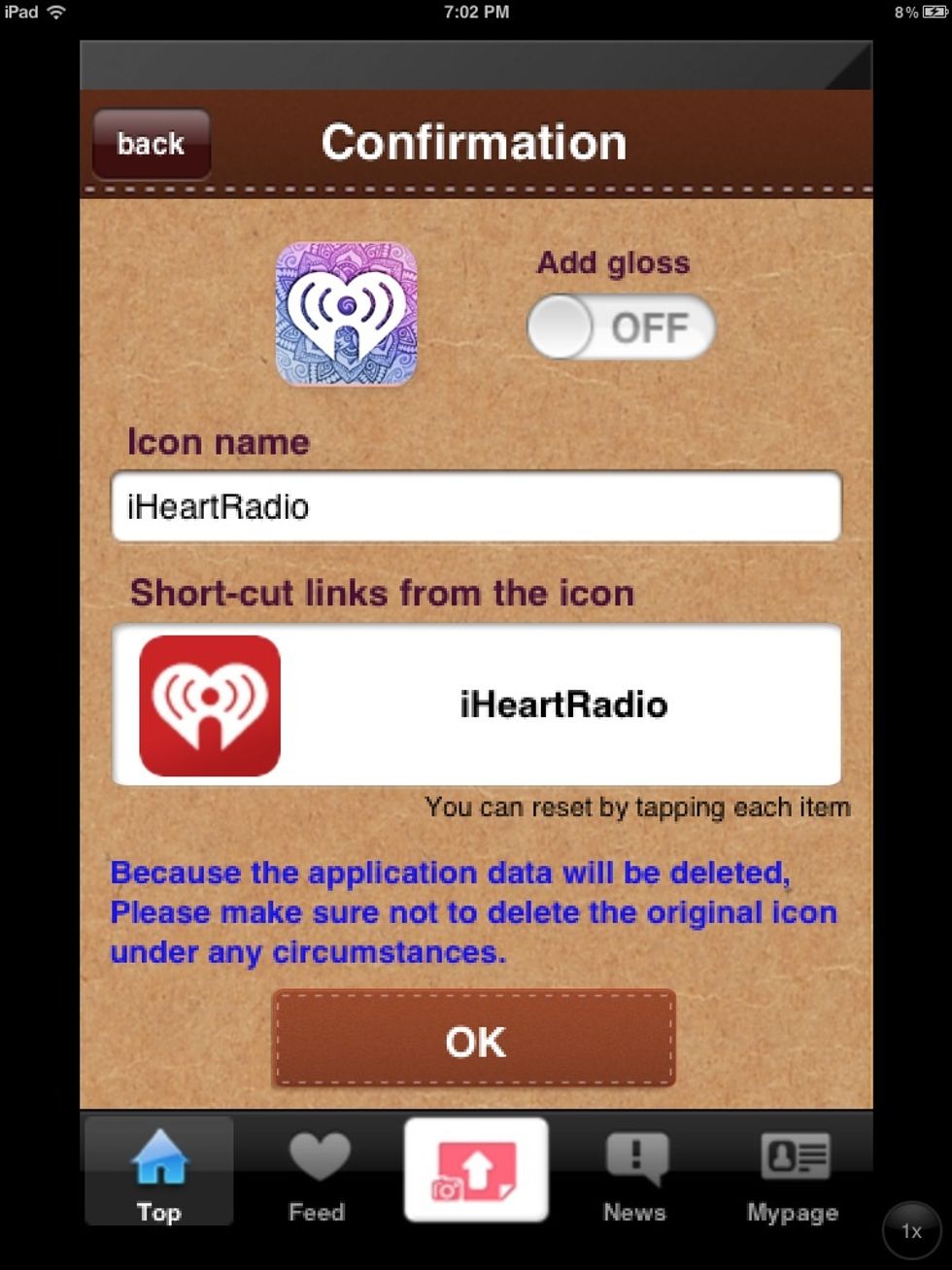 Add gloss if you like. Then push ok