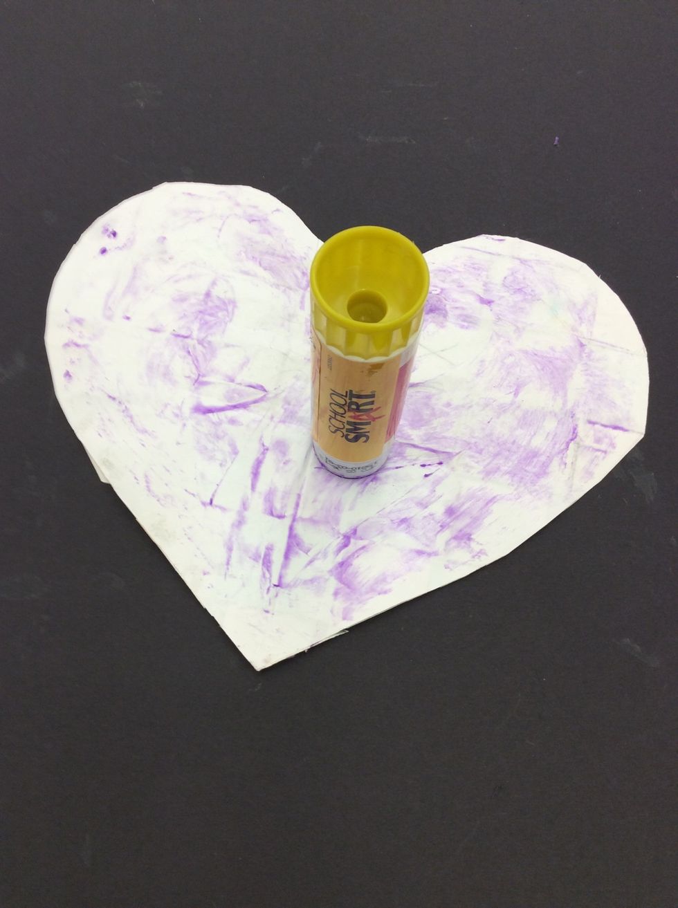 Add glue to back of heart.