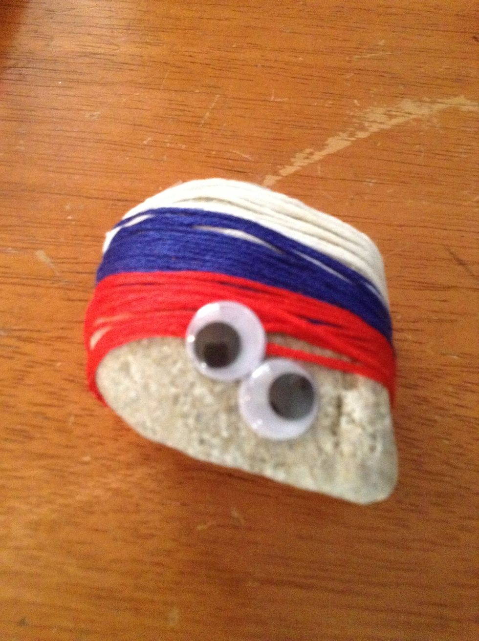 Add goggly eyes. Mine stick, but if yours don't, glue them on