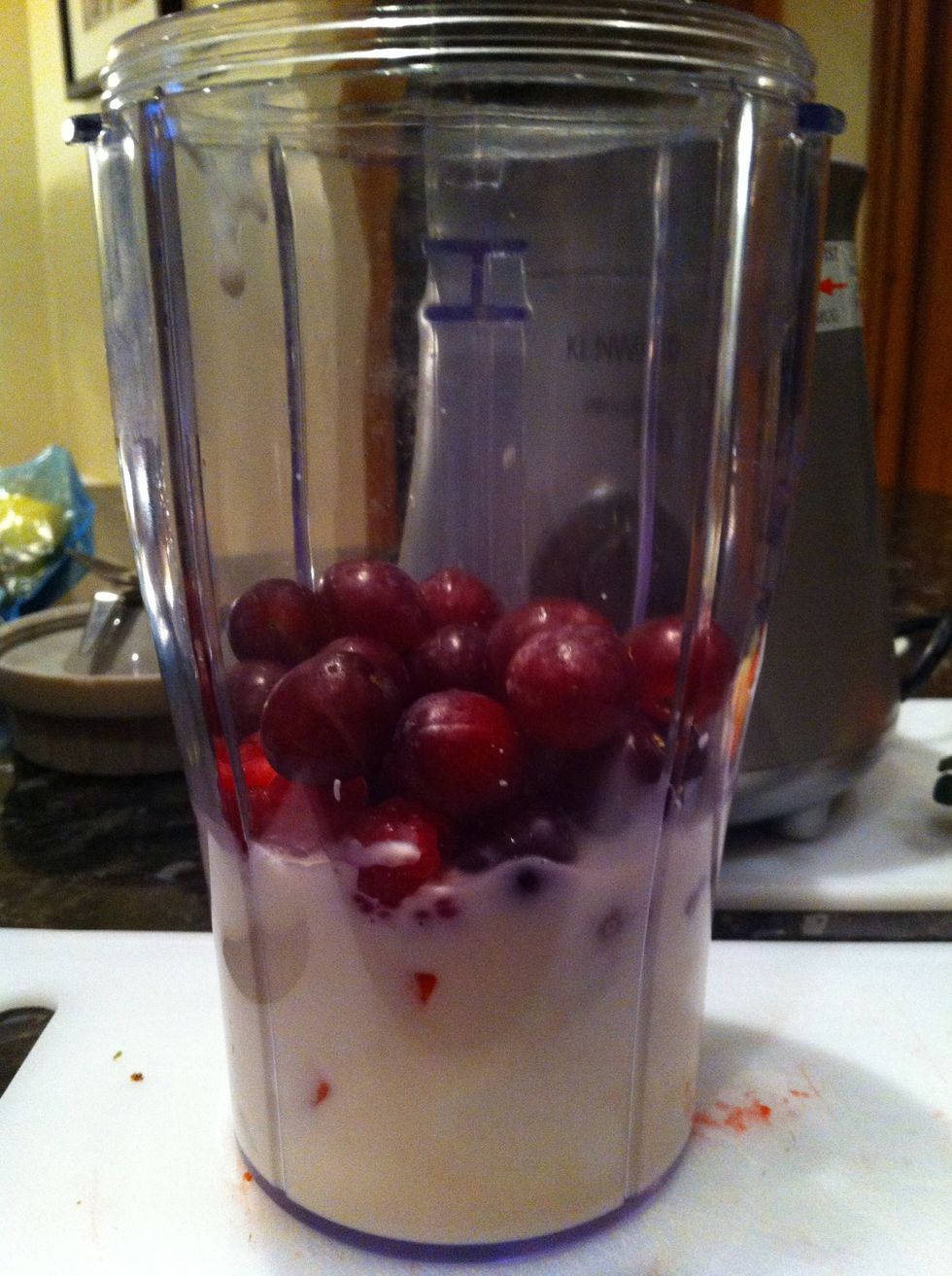 Add grapes.