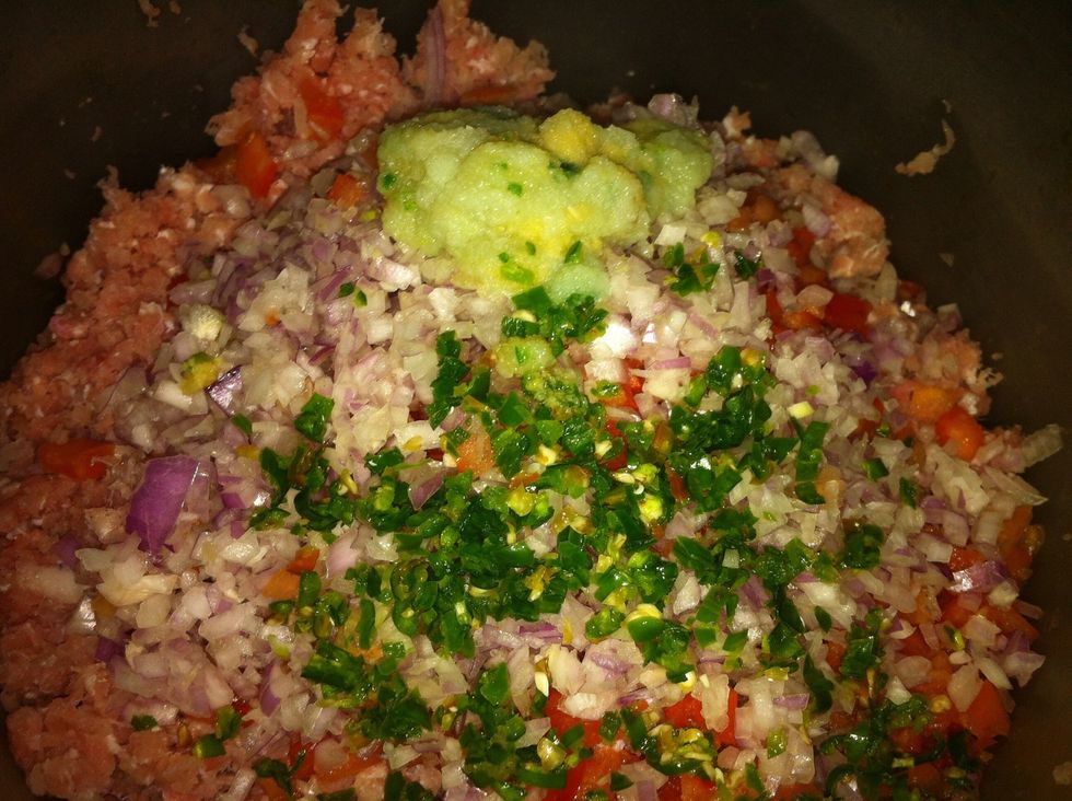 add green chili and ginger garlic paste