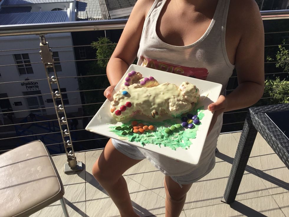 Add green food coloring for grass