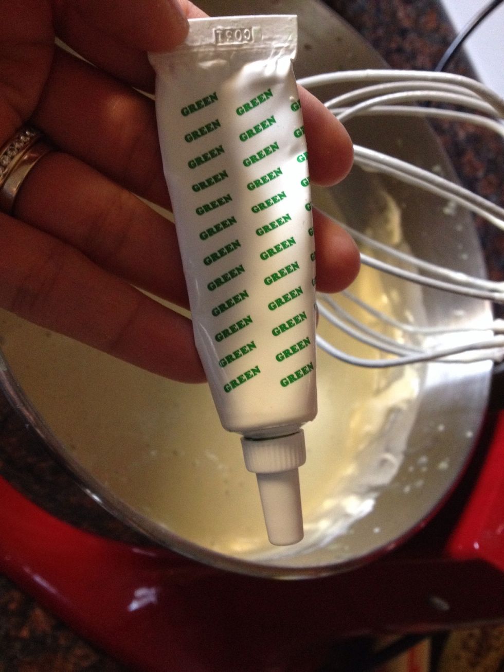 Add green food coloring to enhance the green tea