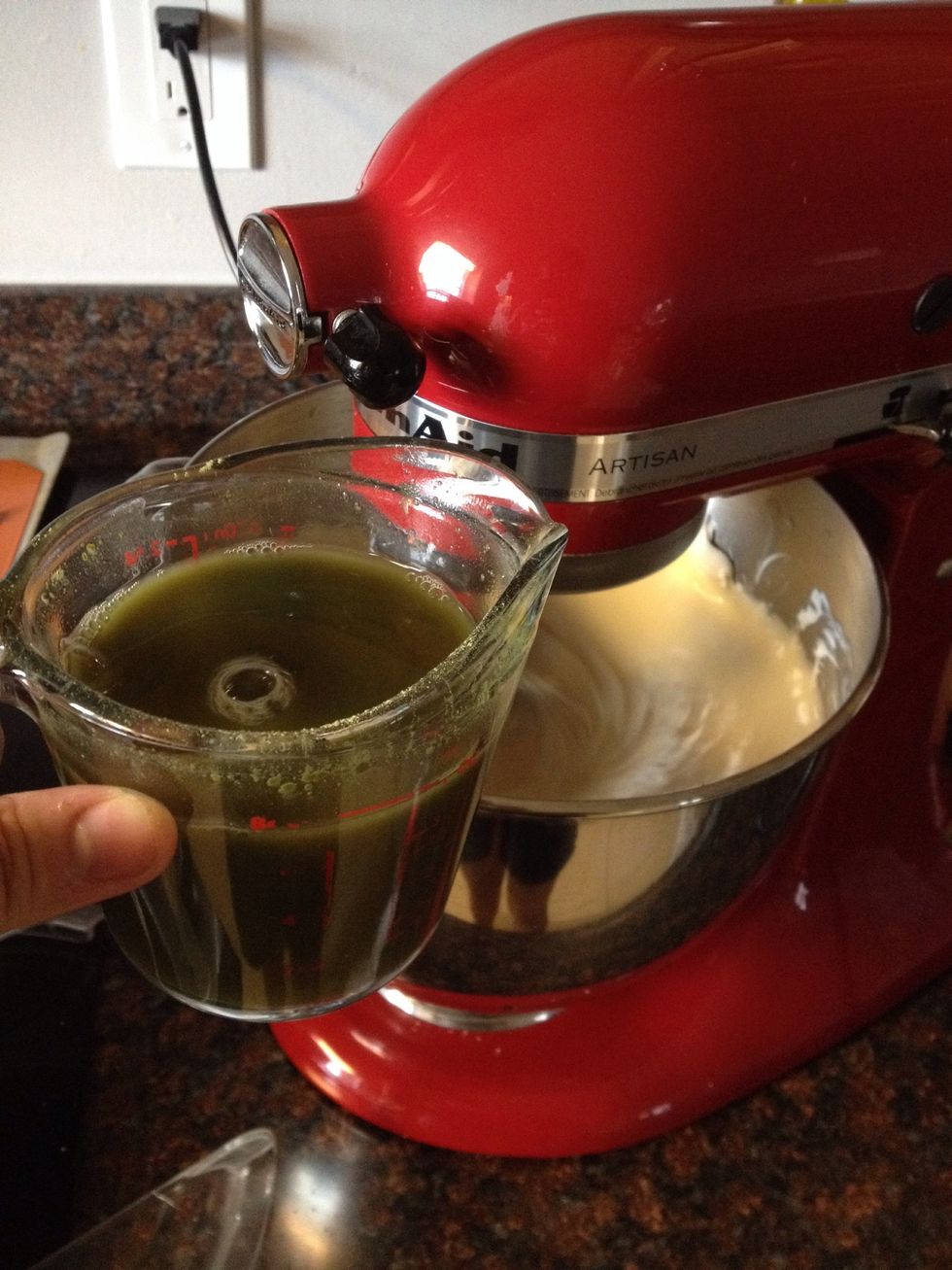 Add green tea mixture