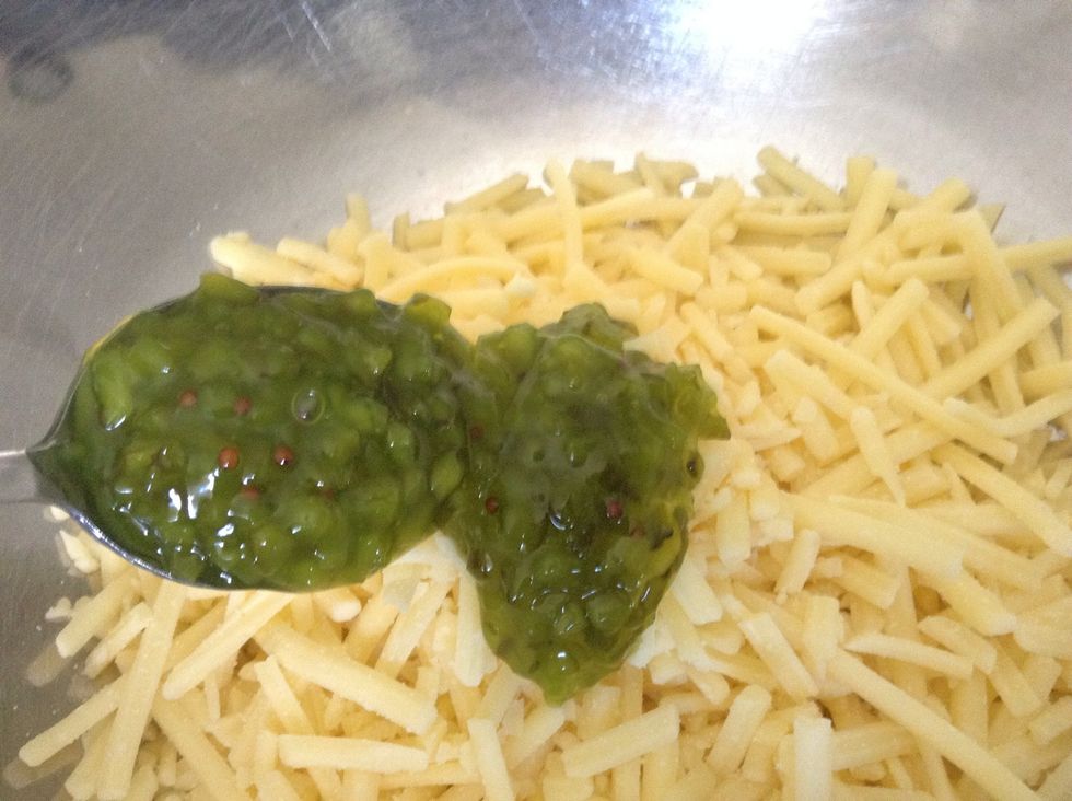 Add green tomato relish.