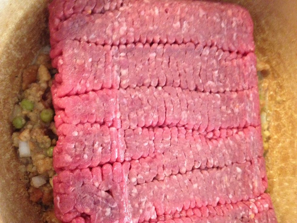 Add ground beef and combine thoroughly