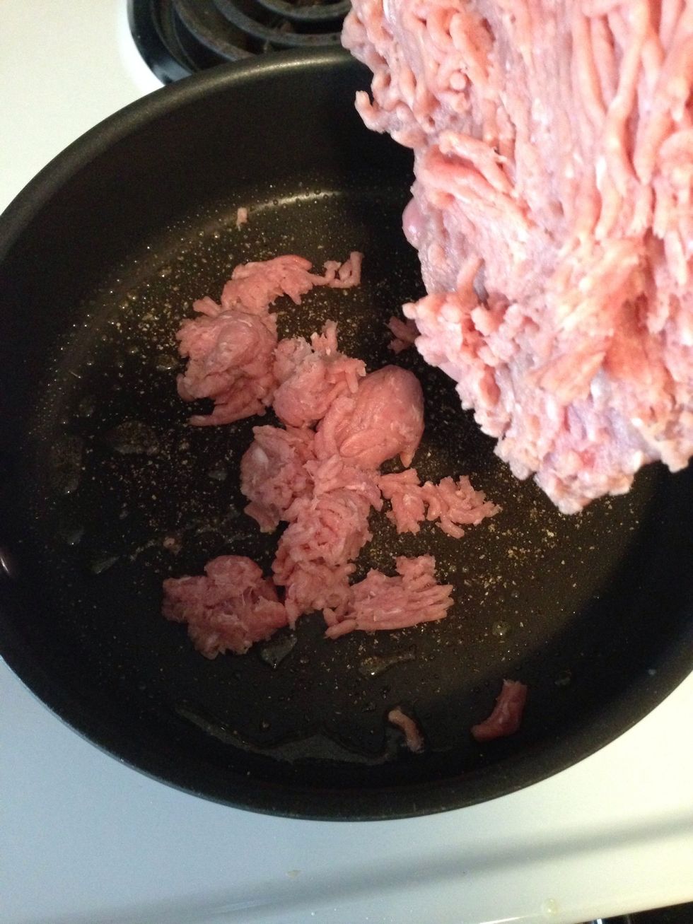 Add ground turkey or ground beef, and cook!