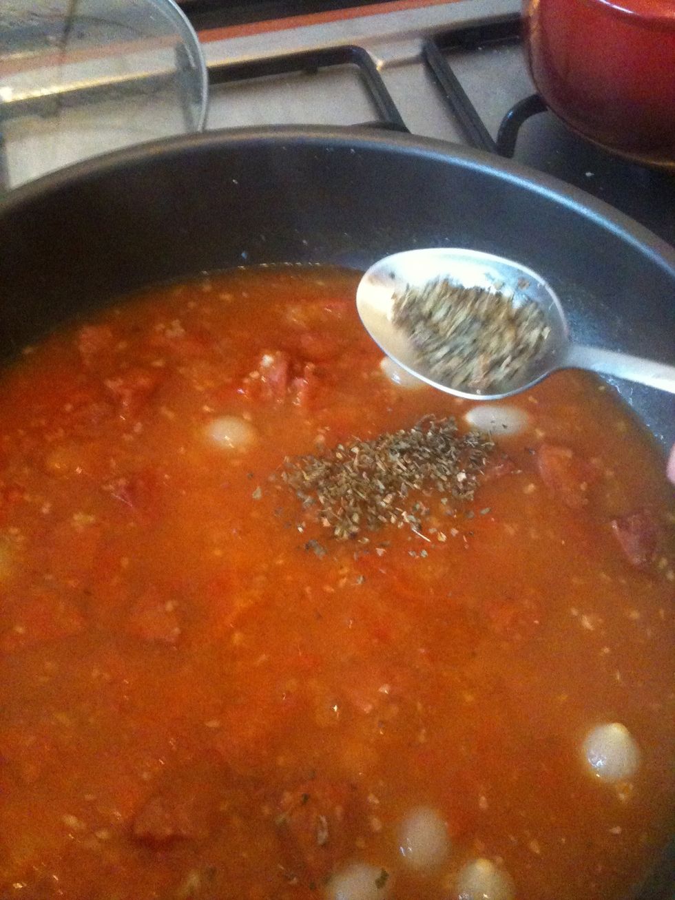 Add half a spoon of Italian herbs