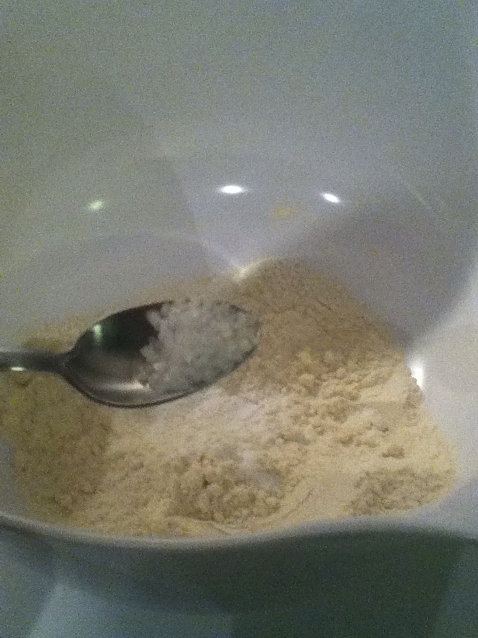 Add half a teaspoon of salt and mix it together and set it aside.