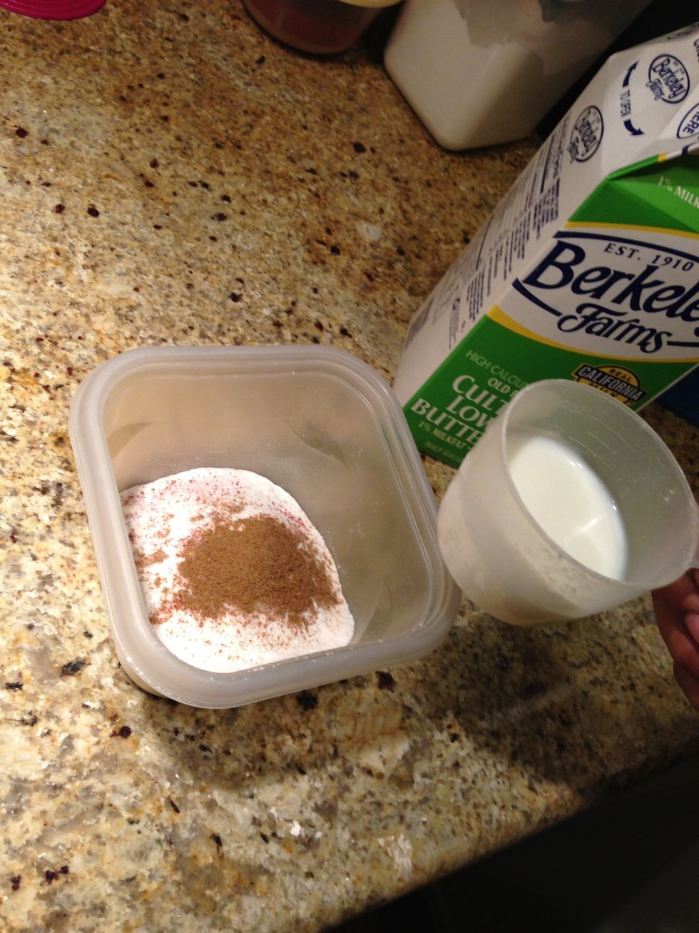 Add half cup butter milk