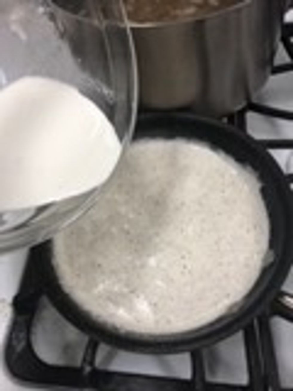 Add half / flour mixture to the sauce pan