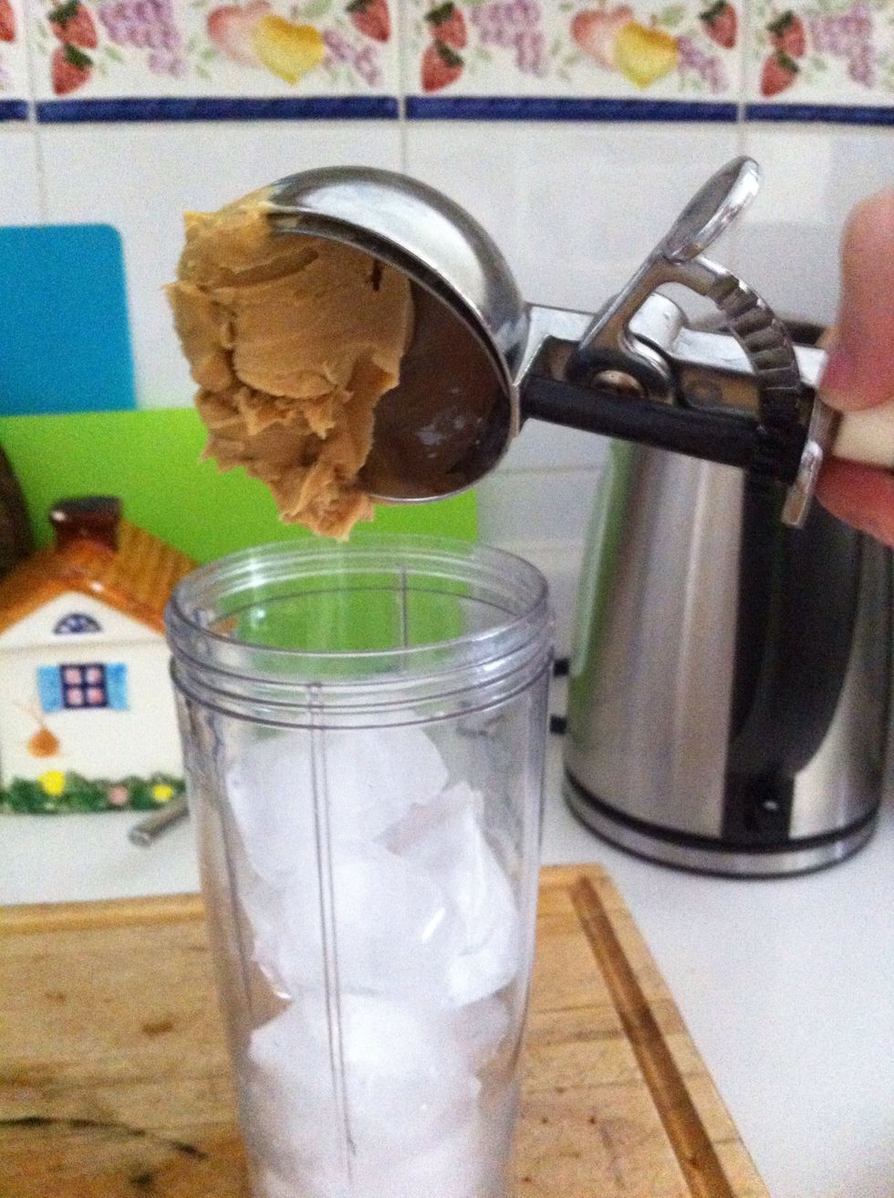 Add half of an icecream scoop of peanut butter! Mmmm, yummy!