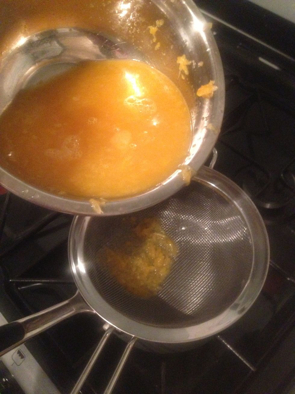 Add half the juice into a pan(make sure to pour it through a sieve).
