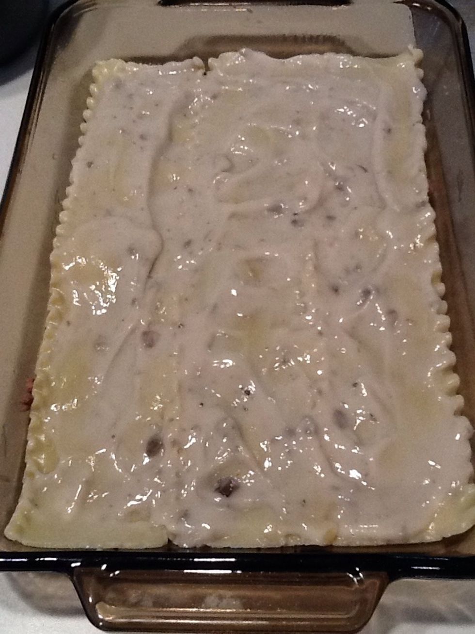 Add half the soup mixture.