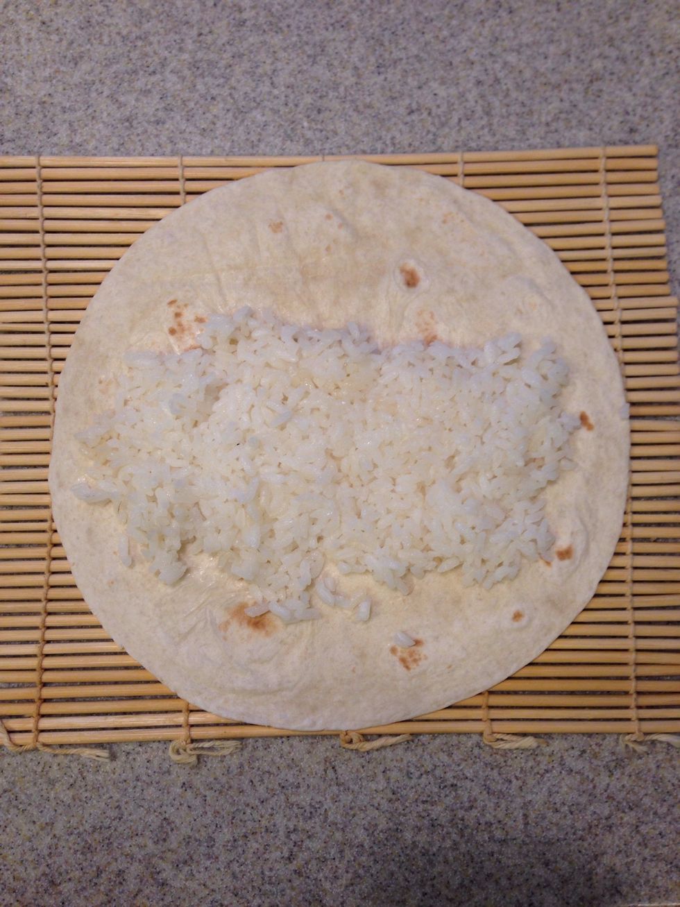 Add heated white rice.