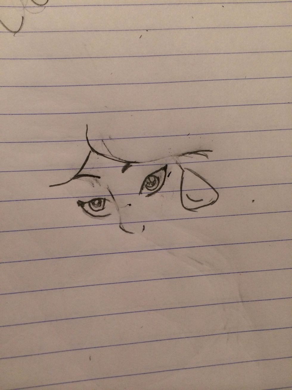 Add her earring and hair line.