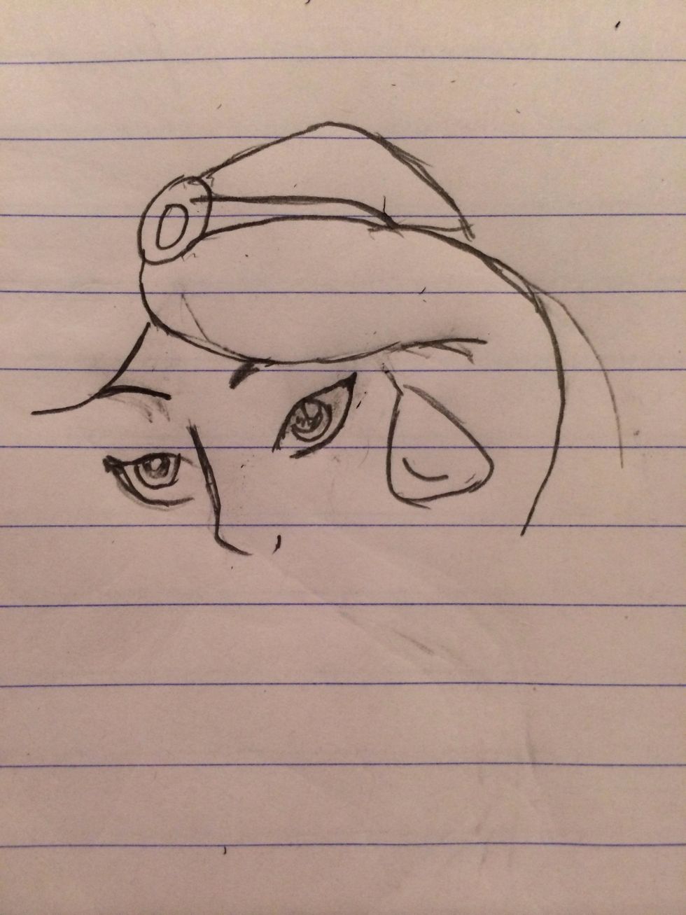 Add her headband and the rest of her hair.