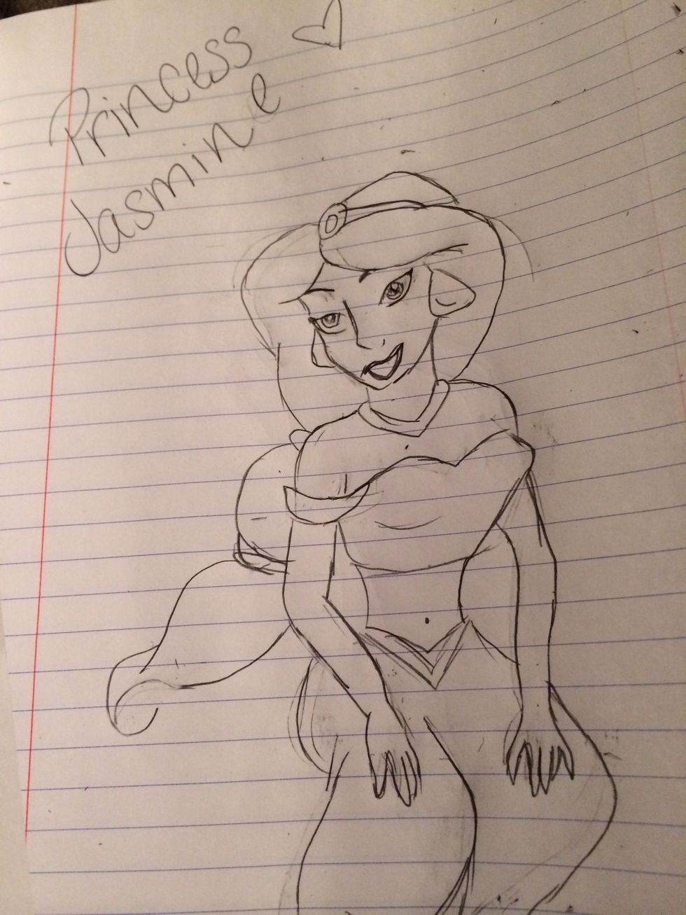 Add her legs and ponytail and BAM! You've got Disney's Princess Jasmine!