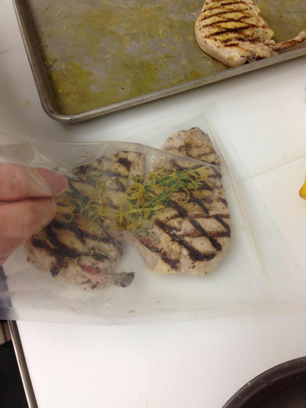 Add herbs & lemon zest.