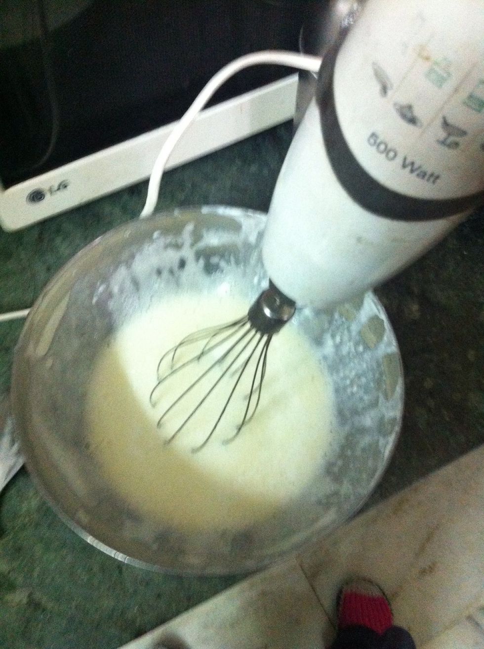 Add home made cream or unsalted butter to it and beat well. I prefer home made cream it tastes amazing. Pls post a comment if you want to know how to make it. It's very simple.