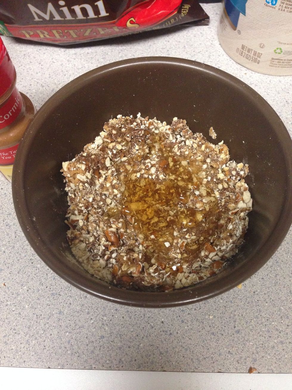add honey/agave when mixture gets very dry (add accordingly based on texture)