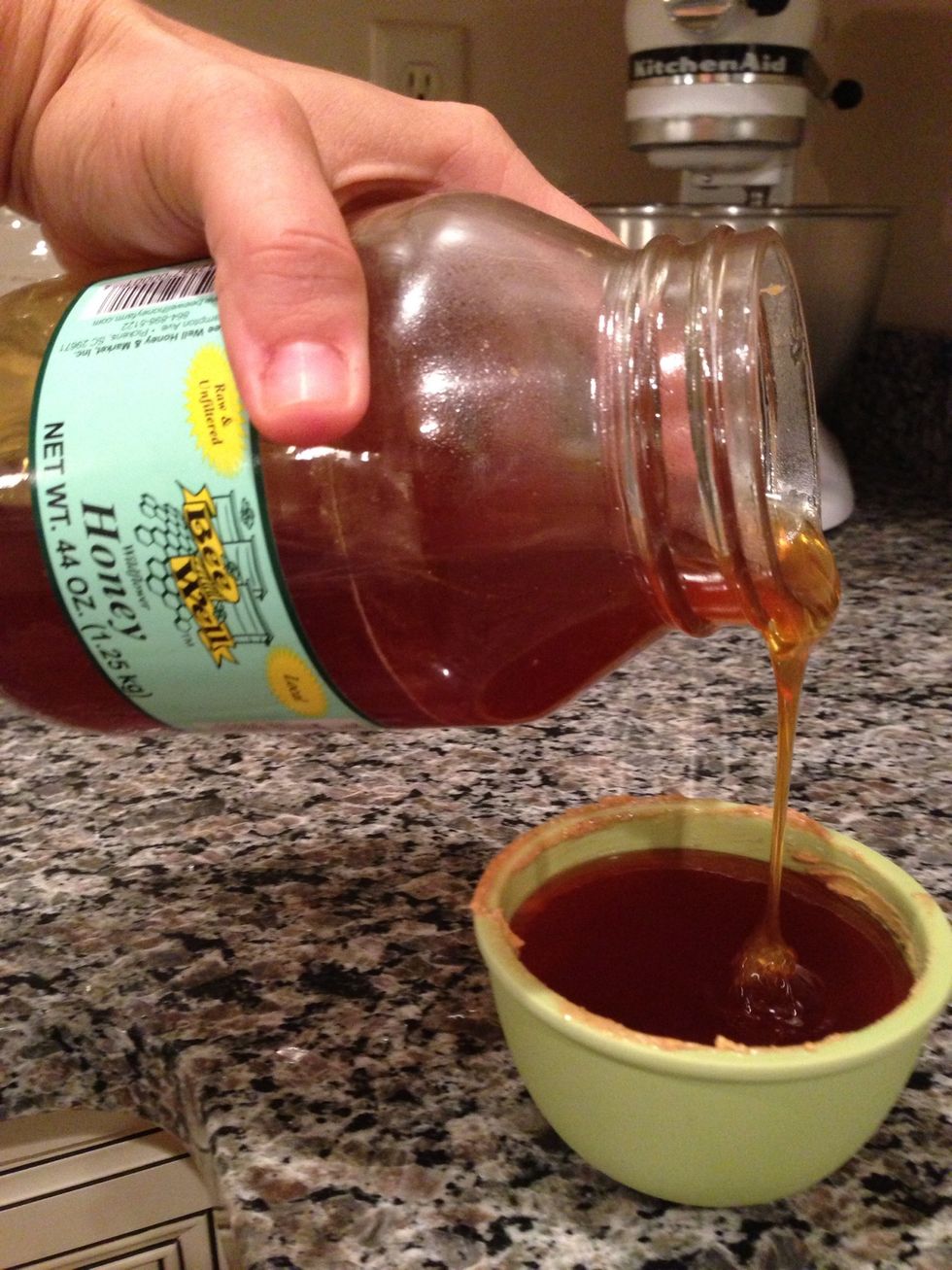 Add honey and buy it from a farmer's market please - from a local farmer if you can. Use the same measuring cup with peanut butter goobers. It'll be ok. Turn the burner to med- low.