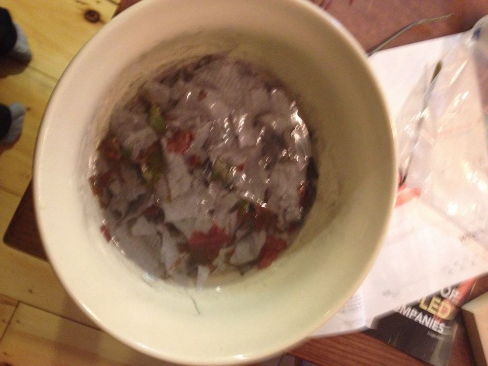 Add hot water and let sit for approximately 30 min. This breaks down the fibers a bit before you...