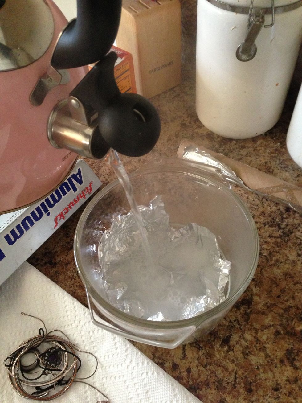 Add hot water (boiling)