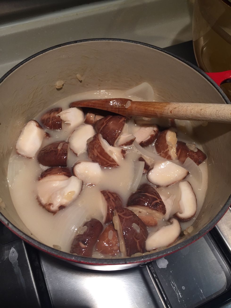 Add hot water, enough to cover all the contents in the pan.