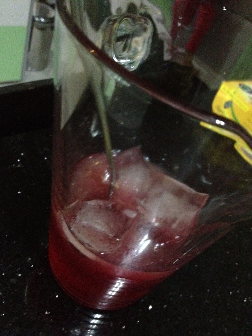 Add ice cubes.