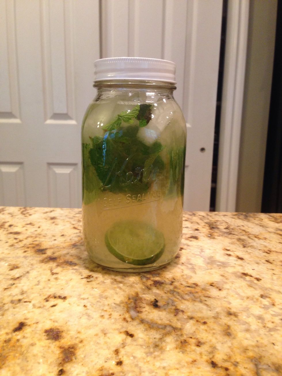 Add ice the rest of the way and put on the lid