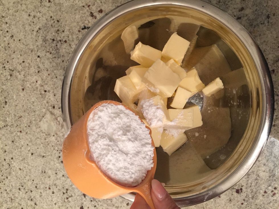 Add icing sugar to the butter