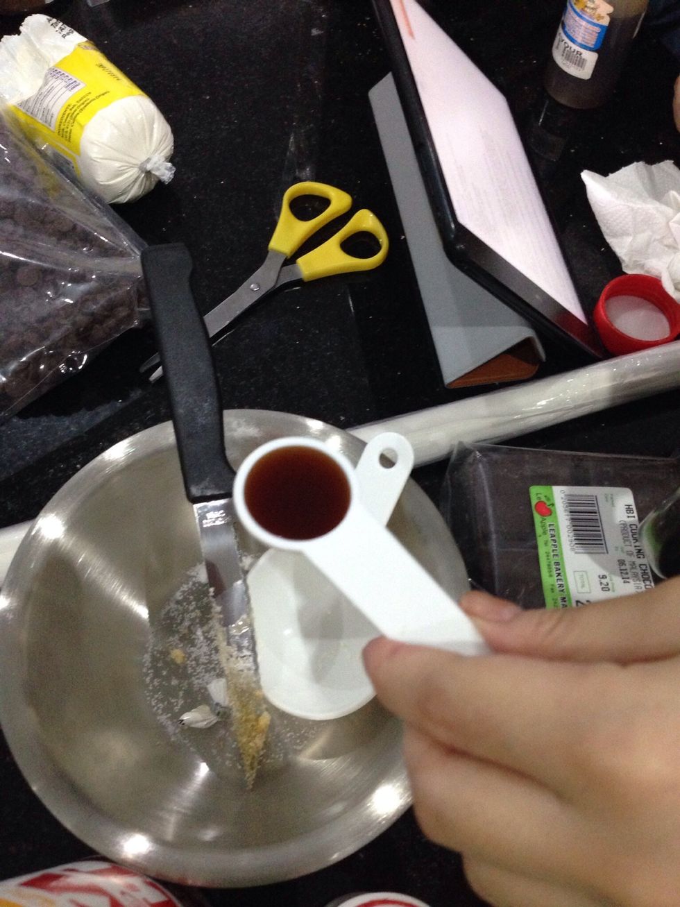 Add in 1 1/4 teaspoon of vanilla extract