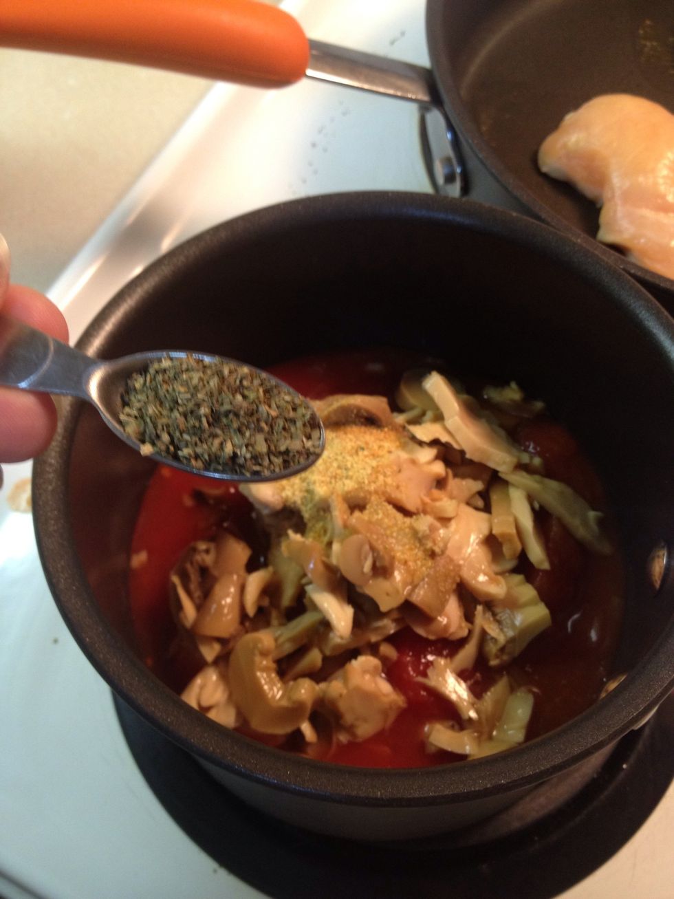 Add in 1/2 teaspoon dried basil.