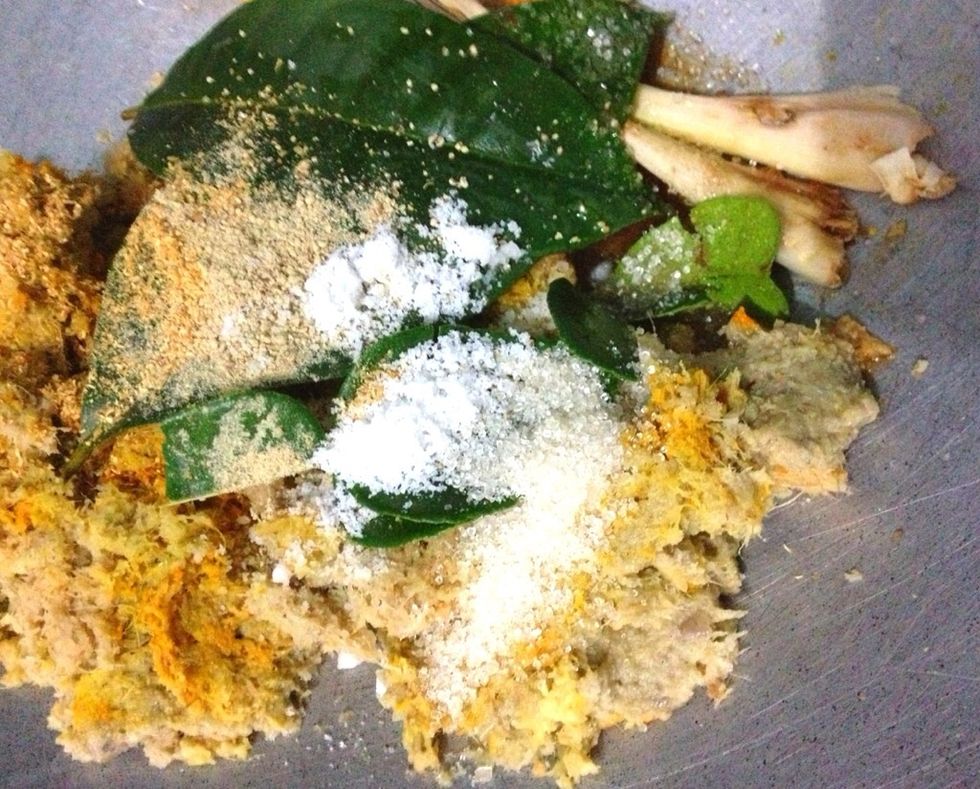 Add in 1/2 tsp of sugar and 1/2 tsp of salt