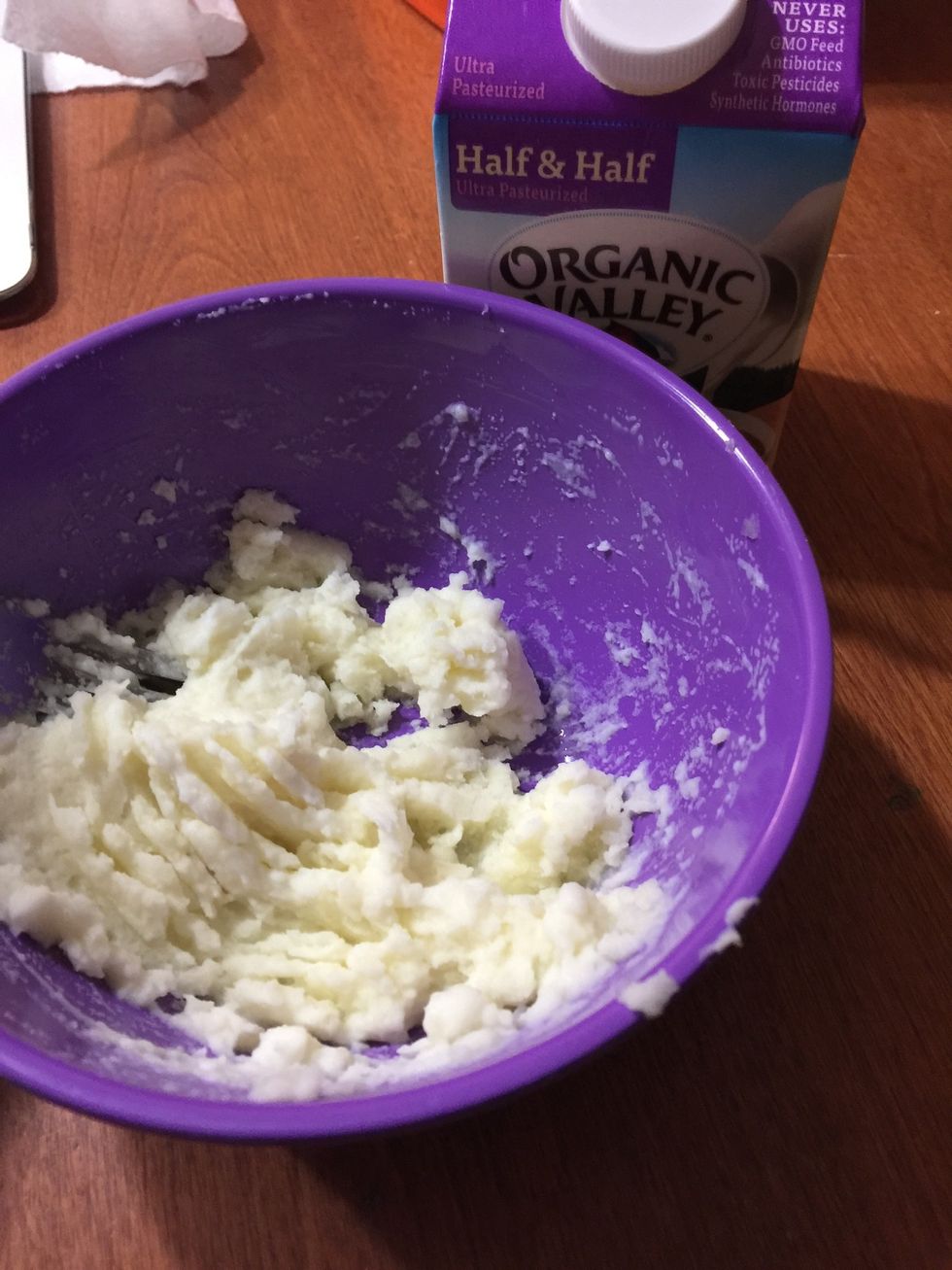 Add in 1/4 cup half and half